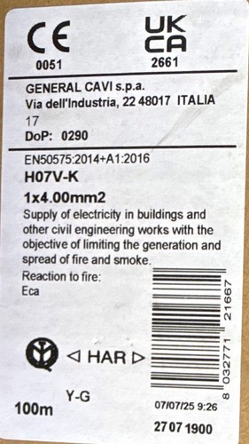 H07v kabel litze 1x4 mm - litze, 1x4,0